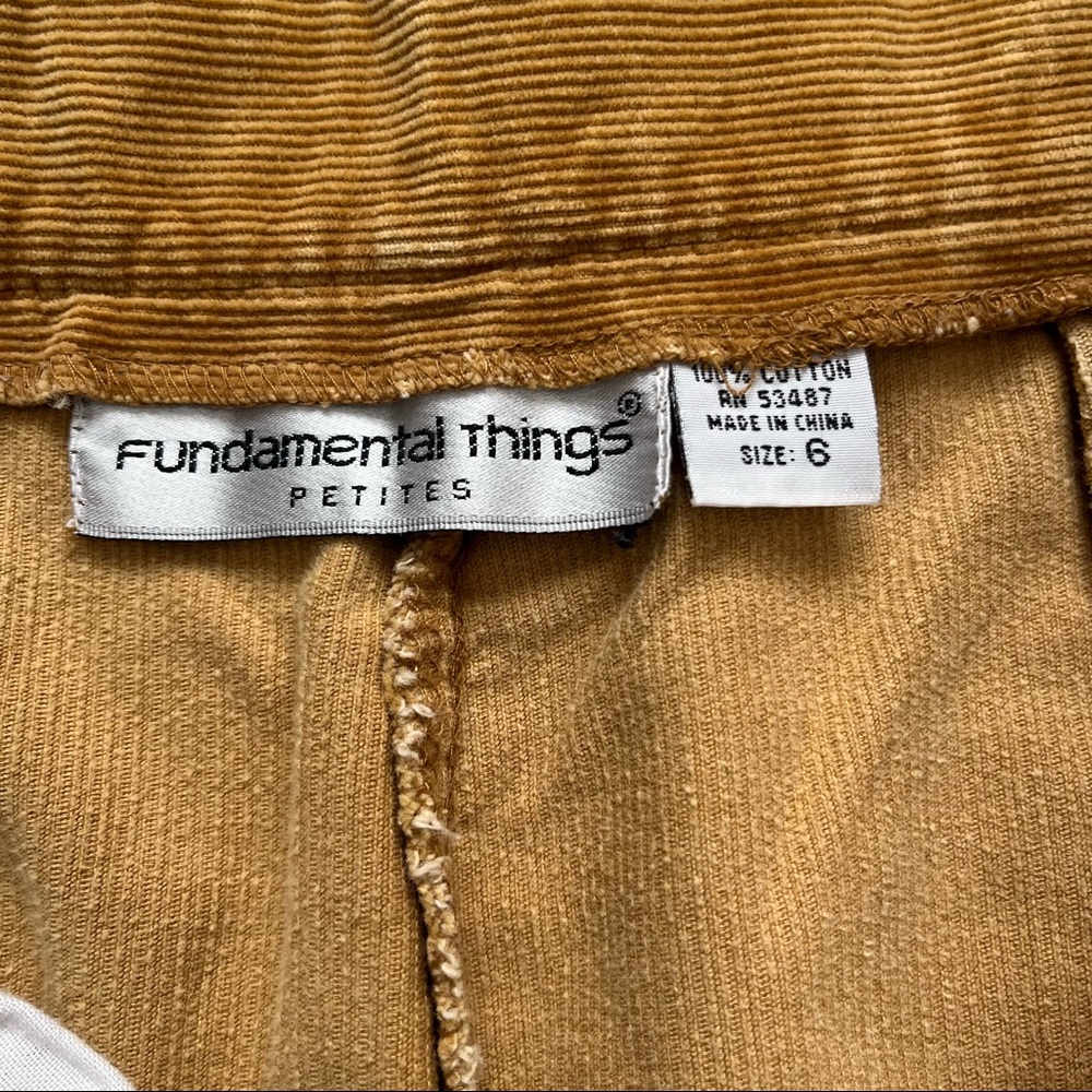 Vintage High Waisted Golden Yellow Corduroy Flat Back Pants size 6P - Picture 4 of 7